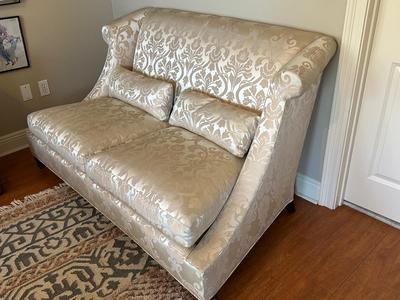 Baker Furniture Damask Settee