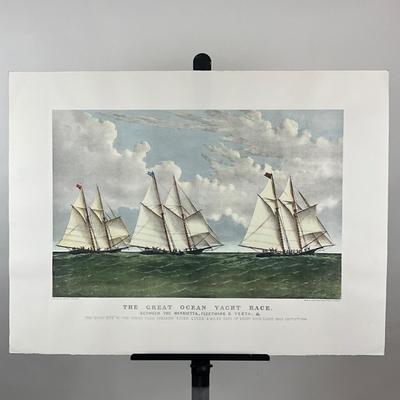 210 Reproduction Antique Engraving "Great Ocean Yacht Race" By Charles Person