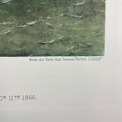 210 Reproduction Antique Engraving "Great Ocean Yacht Race" By Charles Person