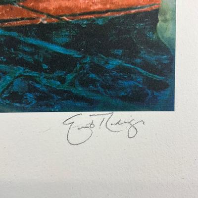 216 Giclee On Paper Of Metal Chairs Balcony Scene Signed and Numbered #10/175 By Ernesto Rodrigues