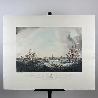 219 Reproduction Hand-Colored Engraving By Samuel Walters "Port Of Liverpool"