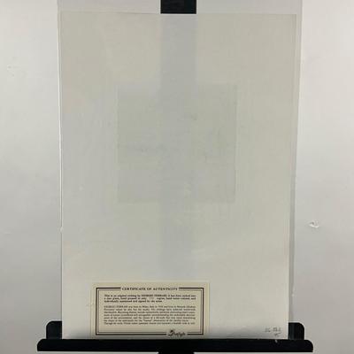 232 Hand-Painted Etching In Color By Giorgio Ferrari Of Tuscany Landscape