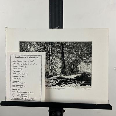 234 Etching Aquatint "Above Lake Eggleston" Signed By Genevieve Roberts