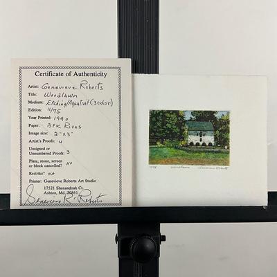 235 Etching Aquatint "Woodlawn" Signed By Genevieve Roberts