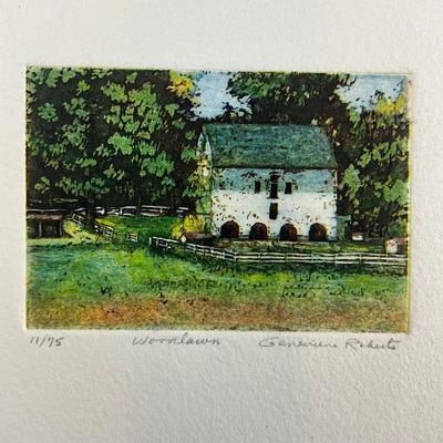 235 Etching Aquatint "Woodlawn" Signed By Genevieve Roberts