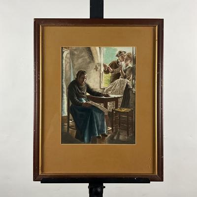 237 Worlds Columbian Exposition Chicago Circa 1893 Print Of Woman Sitting In Window With Man