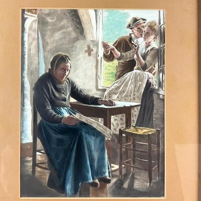 237 Worlds Columbian Exposition Chicago Circa 1893 Print Of Woman Sitting In Window With Man