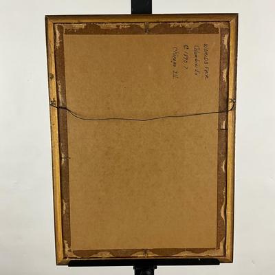 240 Image From The Worlds Fair 1893 Lady Artist Sitting On Stool Painting the Fresco on the Wall