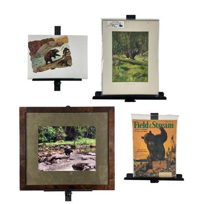 247 Field And Stream June 1955 Big Bear Stealing Camping Gear And Food and Bear Art