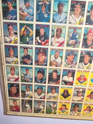 LOT 261Y: 1988 Topps Baseball Cards Uncut Sheet