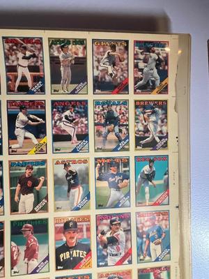 LOT 261Y: 1988 Topps Baseball Cards Uncut Sheet