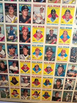 LOT 261Y: 1988 Topps Baseball Cards Uncut Sheet
