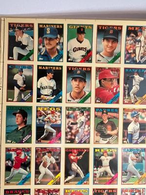 LOT 261Y: 1988 Topps Baseball Cards Uncut Sheet