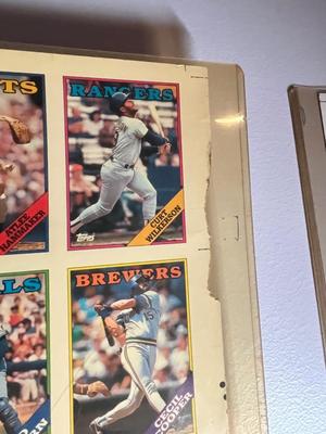 LOT 261Y: 1988 Topps Baseball Cards Uncut Sheet