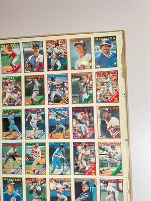 LOT 262Y: 1988 Topps Baseball Cards Uncut Sheet