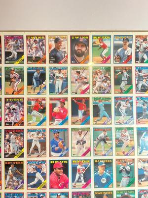 LOT 262Y: 1988 Topps Baseball Cards Uncut Sheet