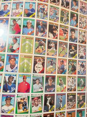 LOT 263Y: 1988 Topps Baseball Cards Uncut Sheet