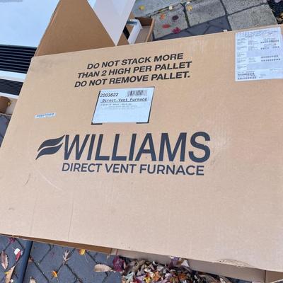 LOT 273G: Williams Direct Vent 22,000 BTU Home Furnace - Model 2203822