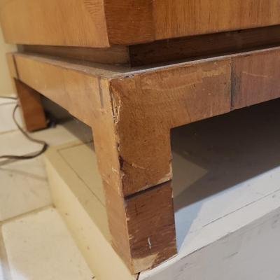 LOT 302B: MCM Hutch with Brass Rings & Inlaid Starburst Pattern