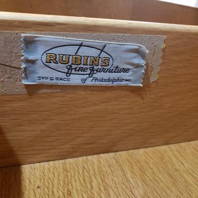 LOT 302B: MCM Hutch with Brass Rings & Inlaid Starburst Pattern