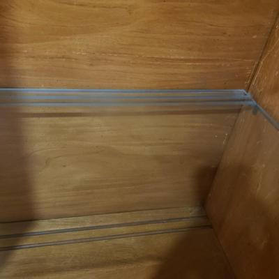 LOT 302B: MCM Hutch with Brass Rings & Inlaid Starburst Pattern