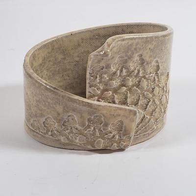 LOT 303B: Art Nouveau Lady Frame, Ornate Grape Leaf Shears, Art Pottery & Olivia Riegel Mirrored Frame