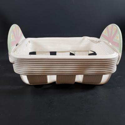 LOT 306B: Art Pottery Baskets, Handmade Signed Frame & Teapot