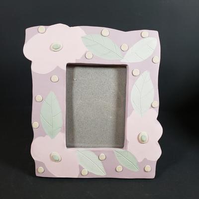 LOT 306B: Art Pottery Baskets, Handmade Signed Frame & Teapot