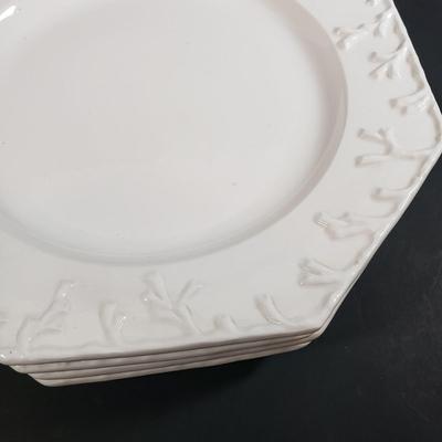 LOT 311B: Italian Ceramic Coral Pattern Plates, Fish Dishes by California Pottery & Ironstone, Large Conch Shell Tureen