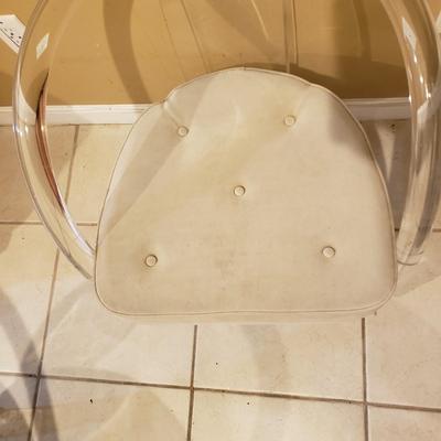 LOT 313B: Set of 4 Lucite Acrylic Rolling Chairs