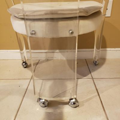 LOT 313B: Set of 4 Lucite Acrylic Rolling Chairs