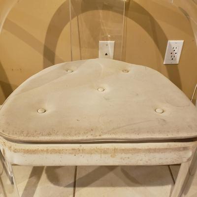 LOT 313B: Set of 4 Lucite Acrylic Rolling Chairs