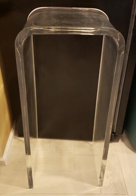 LOT 314B: Lucite Acrylic Side Table/Display Stand & Assortment of Lucite Display Blocks