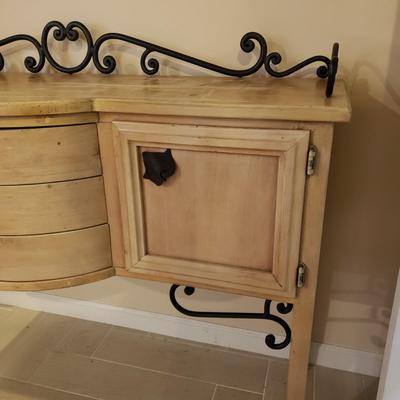 LOT 315B: Decorative Console Table with Cast Iron Hardware