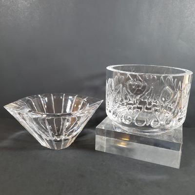 LOT 316B: Orrefors Signed Crystal Bowls