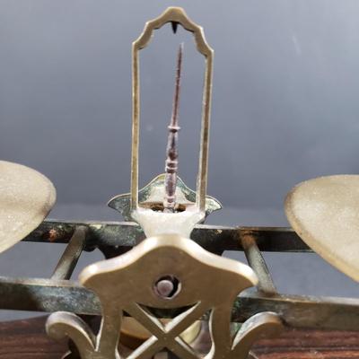 LOT 318B: Vintage Brass & Cast Iron Scales, Brass Table Decor & More