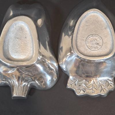 LOT 341B: Two Vintage Mariposa Brillante Silver Leaf Trays. Nick Munro & Co. Hammered Pewter Spice Shaker, Jean Couzon Orfevre Art...