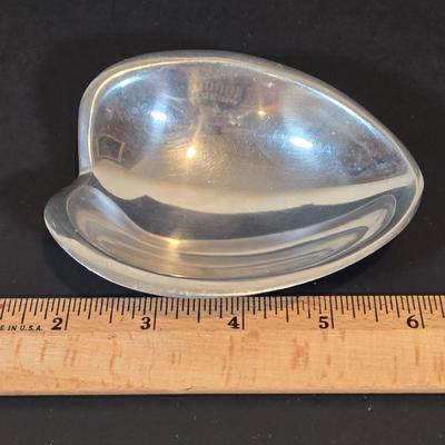 LOT 341B: Two Vintage Mariposa Brillante Silver Leaf Trays. Nick Munro & Co. Hammered Pewter Spice Shaker, Jean Couzon Orfevre Art...