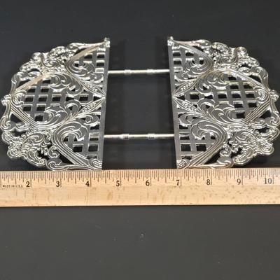 LOT 341B: Two Vintage Mariposa Brillante Silver Leaf Trays. Nick Munro & Co. Hammered Pewter Spice Shaker, Jean Couzon Orfevre Art...