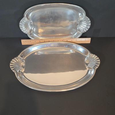 LOT 341B: Two Vintage Mariposa Brillante Silver Leaf Trays. Nick Munro & Co. Hammered Pewter Spice Shaker, Jean Couzon Orfevre Art...