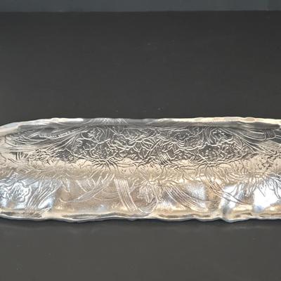 LOT 341B: Two Vintage Mariposa Brillante Silver Leaf Trays. Nick Munro & Co. Hammered Pewter Spice Shaker, Jean Couzon Orfevre Art...