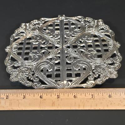 LOT 341B: Two Vintage Mariposa Brillante Silver Leaf Trays. Nick Munro & Co. Hammered Pewter Spice Shaker, Jean Couzon Orfevre Art...