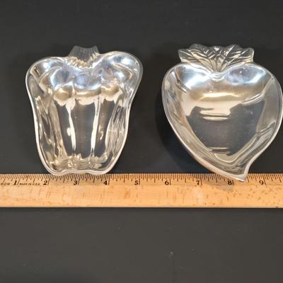 LOT 341B: Two Vintage Mariposa Brillante Silver Leaf Trays. Nick Munro & Co. Hammered Pewter Spice Shaker, Jean Couzon Orfevre Art...