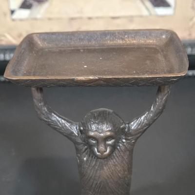 LOT 344B: Maison Bath II by Artist Charlene Winterle Olson, Vintage Bud Vase Set, Vintage Griffin Candlestick Holder, and Bombay Co Brass...