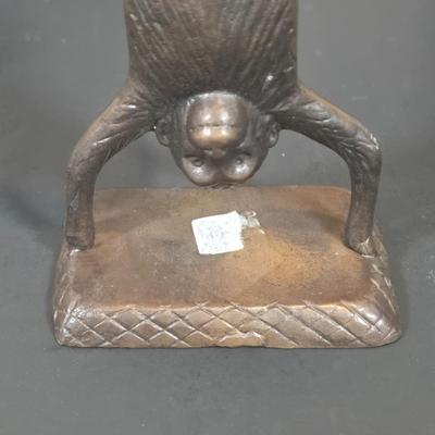 LOT 344B: Maison Bath II by Artist Charlene Winterle Olson, Vintage Bud Vase Set, Vintage Griffin Candlestick Holder, and Bombay Co Brass...