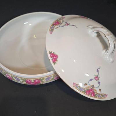 LOT 345B: Various Pieces of Flowered China Including Limoges France, Embassy, Nippon, and More