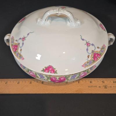 LOT 345B: Various Pieces of Flowered China Including Limoges France, Embassy, Nippon, and More