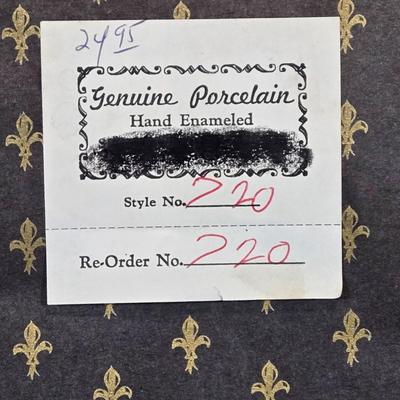 LOT 348B: Vintage Porcelain Hand Enameled Framed Wall Decor