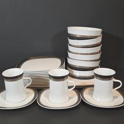 LOT 349B: Quadrille Sango Black Satin Pieces Made In Japan