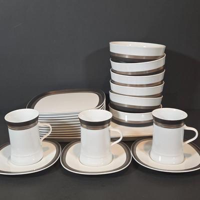 LOT 349B: Quadrille Sango Black Satin Pieces Made In Japan